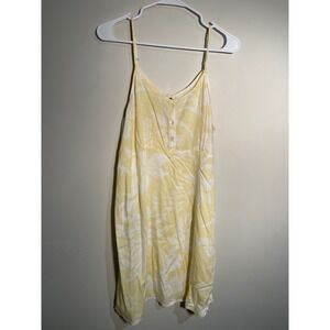 Kiwi + Punch‎ Yellow Floral Tropical Mini Dress Size Medium Beach Coastal Travel